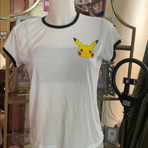 Mighty Fine Juniors Pokemon Pikachu Face White Shirt Large thumbnail 2