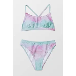 New Womens CUPSHE High Waisted Swimsuit Tie Dye Tummy Control Bikini Swimsuit M thumbnail 3