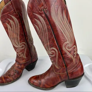 Tony Lama Gold Label Womens Western Cowgirl Boots Red Leather Sz 5 B thumbnail 7