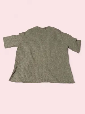 Source Unknown Ribbed Short-Sleeve Pajama Set in Tan thumbnail 3