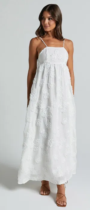 New Showpo Claya Midi Dress Floral Detail Dress Size Small MSRP $99 thumbnail 1