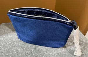 Lancôme suede navy cosmetics pouch NWT Blue thumbnail 1