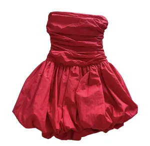 Lovers & Friends NWT Abigail Mini Dress XS Red $238 Bubble Skirt Strapless thumbnail 1