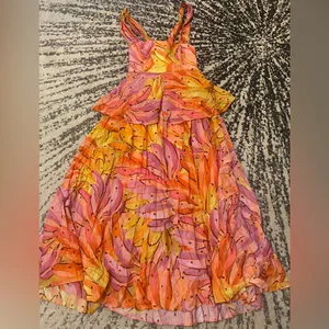 Farm Rio Ombra Banana Tie Back Maxi Dress size S thumbnail 4