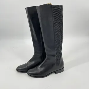 Cole Haan Black‎ Leather Knee High Riding Boots Women's Size 6B Equestrian thumbnail 2