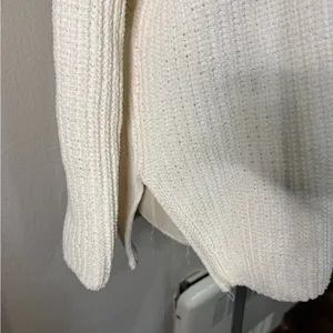 Abercrombie & Fitch Cream Cowl Neck Chenille Sweater size Large thumbnail 2