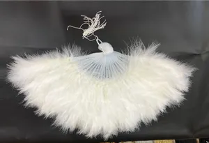 White feather fan with tassel #fairycore #cottagecore thumbnail 2
