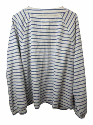 aerie White and Light Blue Striped Nautical Sweater thumbnail 2