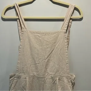 Oak‎ + Fort Lagenlook Neutral Relaxed Fit Wide Leg Striped Jumpsuit Overalls Sm thumbnail 5