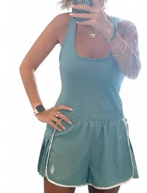 Free People Movement Easy Tiger Shortsie Romper M Eucalyptus thumbnail 1