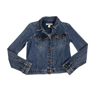 VTG Abercrombie & Fitch Vintage Basic Denim Blue Jean Trucker Jacket Small thumbnail 3