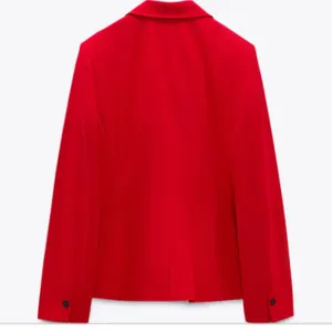 Zara Linen Blend Red Oversized Boyfriend Jacket Blazer M thumbnail 7