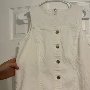 ZARA White Denim Midi Dress thumbnail 5