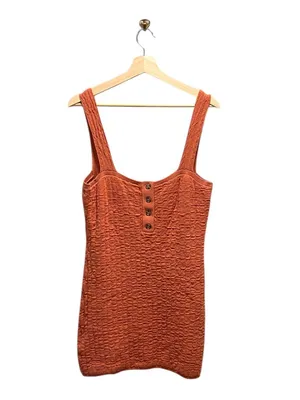 FP Beach Free People Short And Sweet Cable Knit Sweater Dress Terracotta Size L thumbnail 10