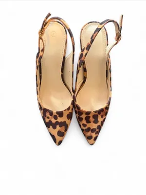 Leopard Print Kitten Heels Brown Size 7 thumbnail 3