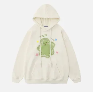 Aelfric Eden Cream Apricot Embroidery Cartoon Ghost Hoodie thumbnail 1