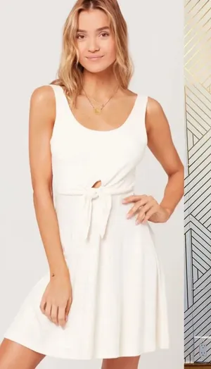L*Space Topanga Dress in‎ Cream Ribbed Cutout thumbnail 1