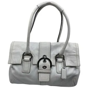 coach medium bag handbag off white leather shoulde thumbnail 1