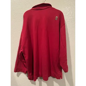 Vintage Disney Store Eeyore Winnie Pooh Piglet Embroidered Red Quarter Zip XXL thumbnail 6