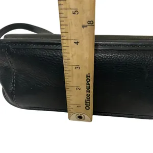 Vintage Fossil Black Leather Shoulder Bag thumbnail 10
