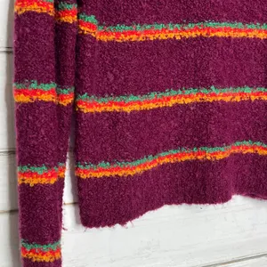 Free People Best Day Ever Striped Sweater Alpaca Blend Cozy Size Medium thumbnail 10