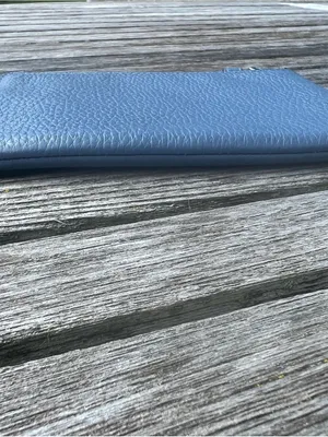 Coach Blue Pebbled Leather Wristlet with Starburst Applique thumbnail 3