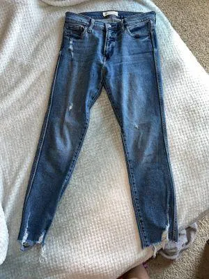 High Waisted Slim Straight Jeans thumbnail 1