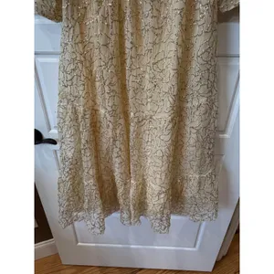 Verb by Pallavi Singhee Ninon Ivory Gold Sequin Tulle Midi Dress Small Fairy NWT thumbnail 6