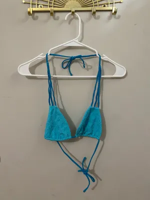 Tilly's Turquoise Ribbed Hibiscus Bikini Two-Piece thumbnail 2