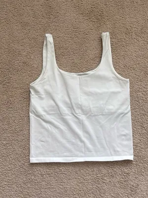 Avec Les Filles White Scoop Tank Top thumbnail 3