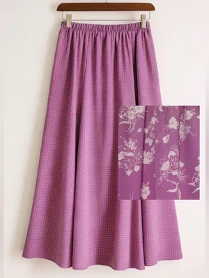 Y2K Vintage Reversible sz M Womens Polkadot Floral High Waist ALine Maxi Skirt thumbnail 1