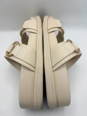 A New Day Women’s Cream Platform Slide Sandals Gold Ring Minimalist Y2K Chic 6.5 thumbnail 7