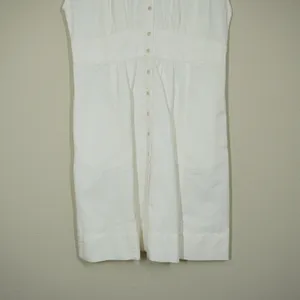 Madewell Size 10 Shirtdress White Denim Button Front Sleeveless V-Neck Capsleeve thumbnail 3