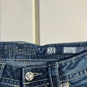 Miss Me Blue Skinny Jeans with Distressed Detailing thick stitch 28 thumbnail 3