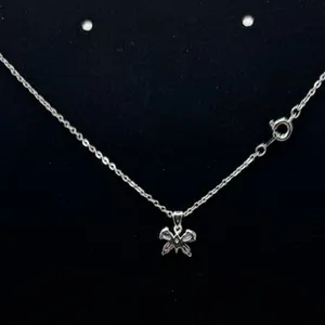 Necklace with butterfly rhinestone pendant thumbnail 2