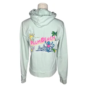 Roller Rabbit Mint Green Limited Edition Palm Beach Full Zip Hoodie Sweatshirt thumbnail 2