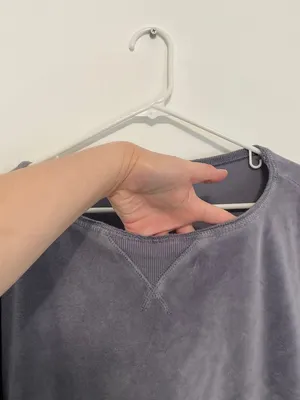 OUT FROM UNDER URBAN OUTFITTERS Vica Boat Neck Sweatshirt Periwinkle Velour Boxy thumbnail 9