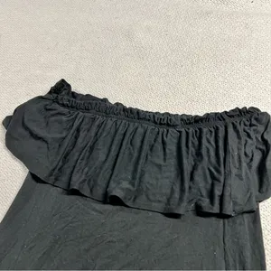 Abercrombie & Fitch Black Ruffle Trim Off the Shoulder Dress Size Small thumbnail 6