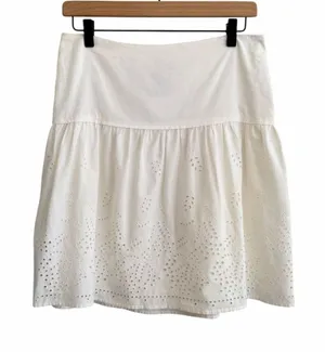 Vintage Ralph By Ralph Lauren White Eyelet Prairie Skirt Size 6 Coquette Cotton thumbnail 1