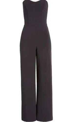 Black Strapless Wide Leg Jumpsuit Women's Size XS Open Edit thumbnail 1