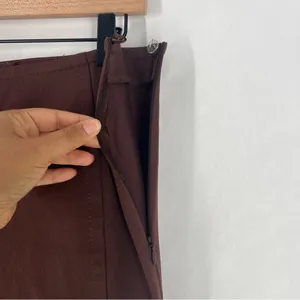 Escada Chocolate Brown Stretch‎ Cotton Mid Rise Crop Flare Pant Size 8 thumbnail 5