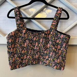 American Eagle Floral Halter Top Womens Extra Large‎ XL Sleeveless thumbnail 1