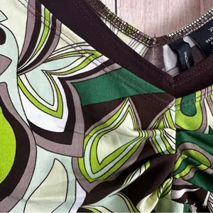New Directions Y2K Green and Black Floral Tank Top thumbnail 2