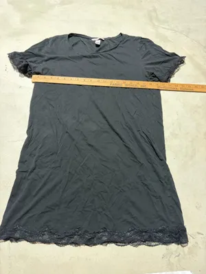 Victoria’s Black Lace-Trim Short Sleeve nightgown Dress medium thumbnail 10