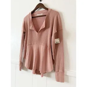 Free People We The Free Ottoman Slouchy Tunic Thermal Top Dusty Pink XS NWT thumbnail 6