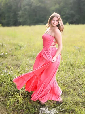 Long flowy dress Red Size M thumbnail 1