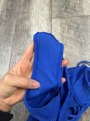 Aerie Blue Ribbed One Piece Swimsuit thumbnail 10
