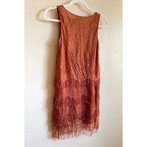 ‎Lush womens rust layered fringe dress XS thumbnail 15