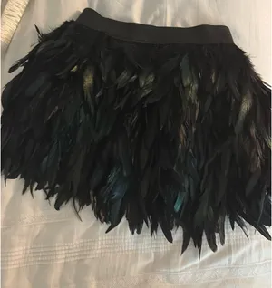 Halloween black feathered skirt thumbnail 1