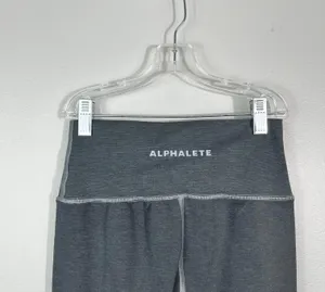 Alphalete Sculpted Gray Stripe Pattern Elastic Stretch Seamless Leggings Medium thumbnail 3